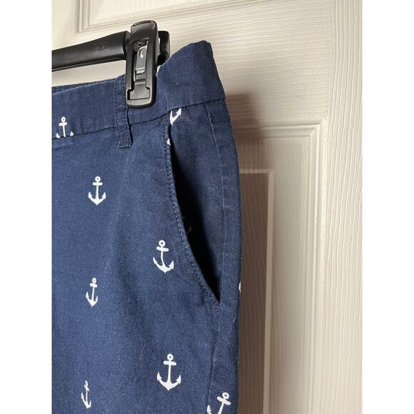 J. Crew Bermuda Shorts Navy Blue Embroidered Anchors Women Size 4 - Picture 4 of 5